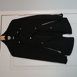 Aritzia Wilfred Mayet Snap & Zipper Jacket Blazer In Black